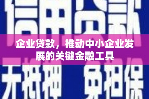 黑山企业贷款，推动中小企业发展的关键金融工具