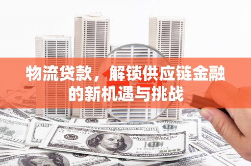 黑山物流贷款，解锁供应链金融的新机遇与挑战