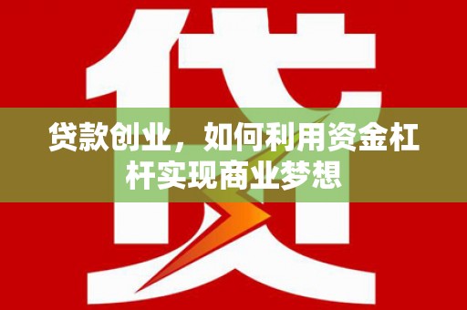 黑山贷款创业，如何利用资金杠杆实现商业梦想